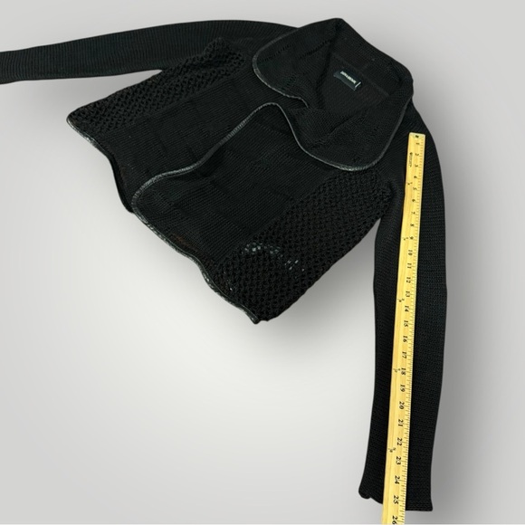 Zadig & Voltaire Jacket Linen Crochet With Leather Trim Sz Small - Picture 8 of 8